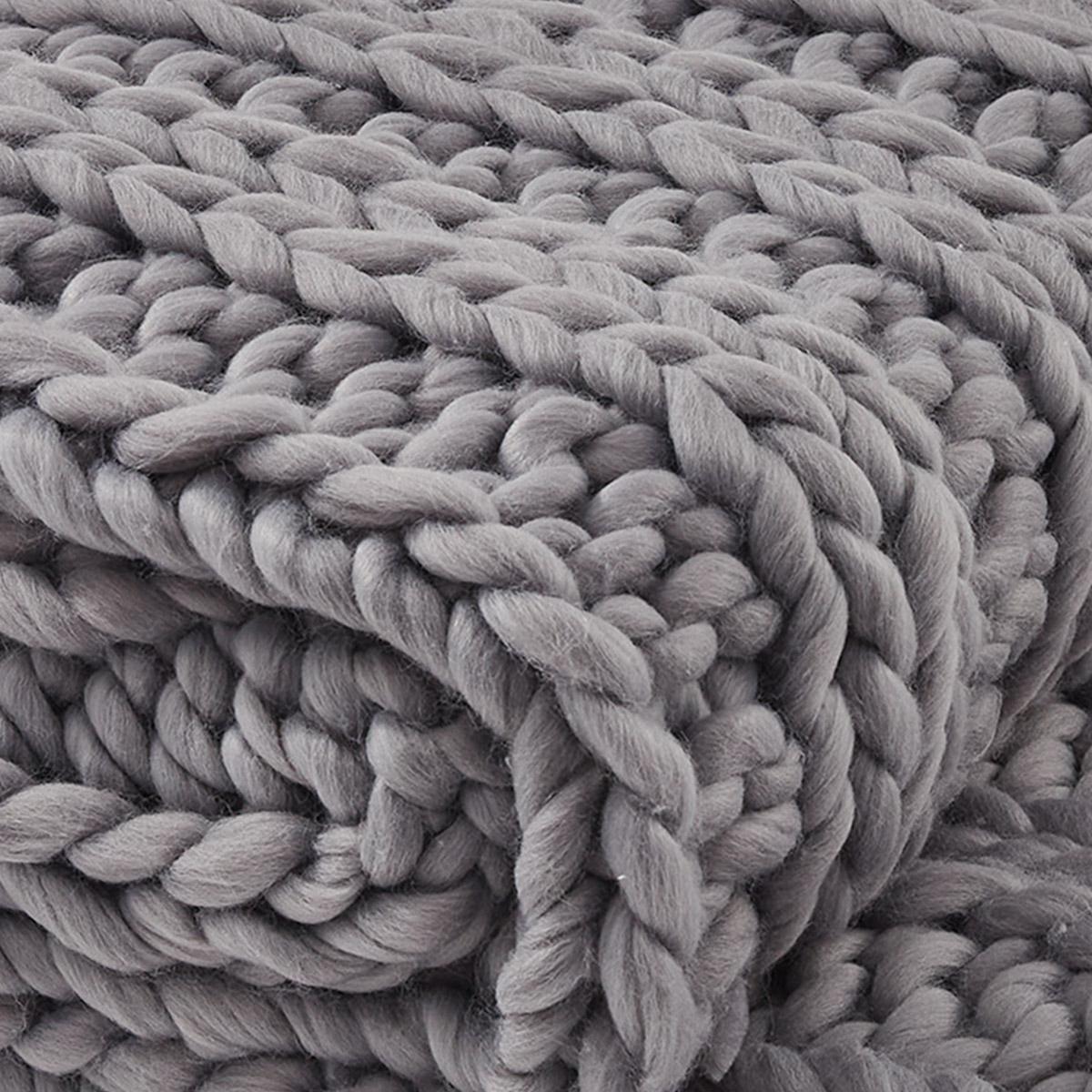 Chunky Ribbed Knit Throw - Sharkskin | Park Designs